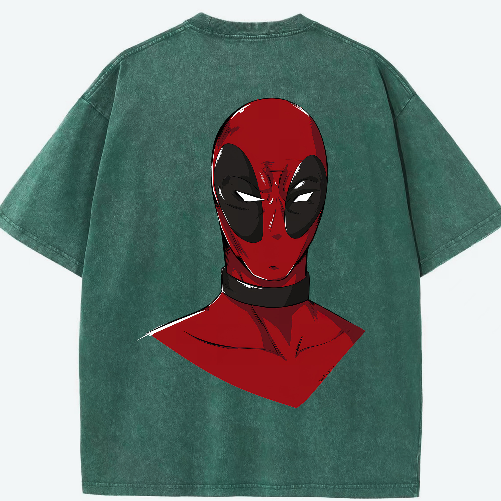 （画像用） Deadpool デッドプール 綿100% ヴィンテージ風 半袖Tシャツ（背面プリント）